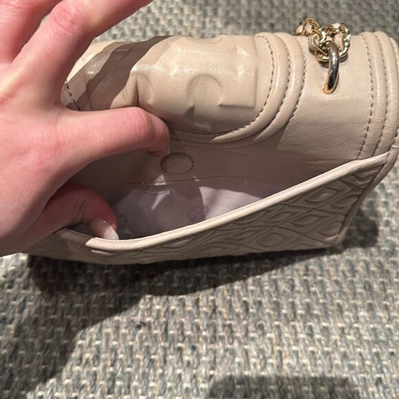 Tory Burch -Authentic Fleming Small Convertible Shoulder Bag Light Taupe - Picture 14 of 17